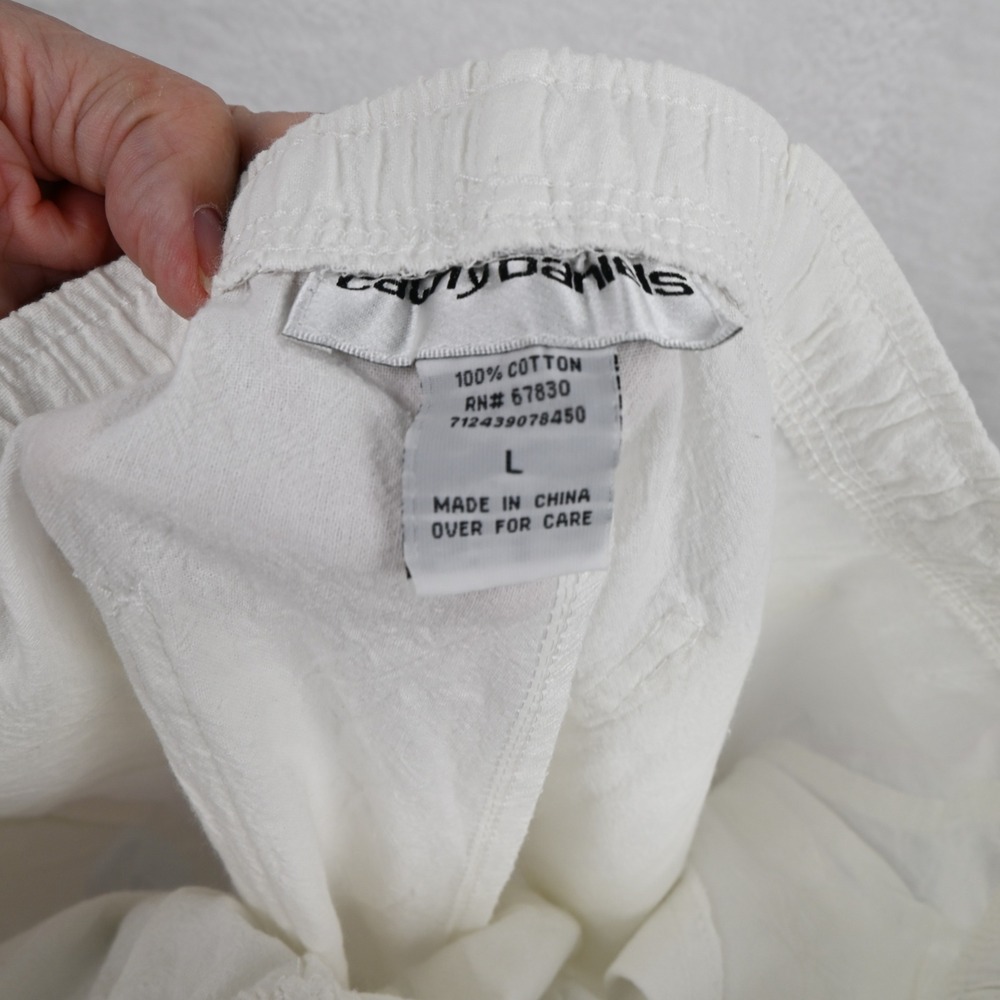 Cathy Daniels Capris Womens Large White Elastic Waist Drawstring Cotton NWT - Picture 8 of 10